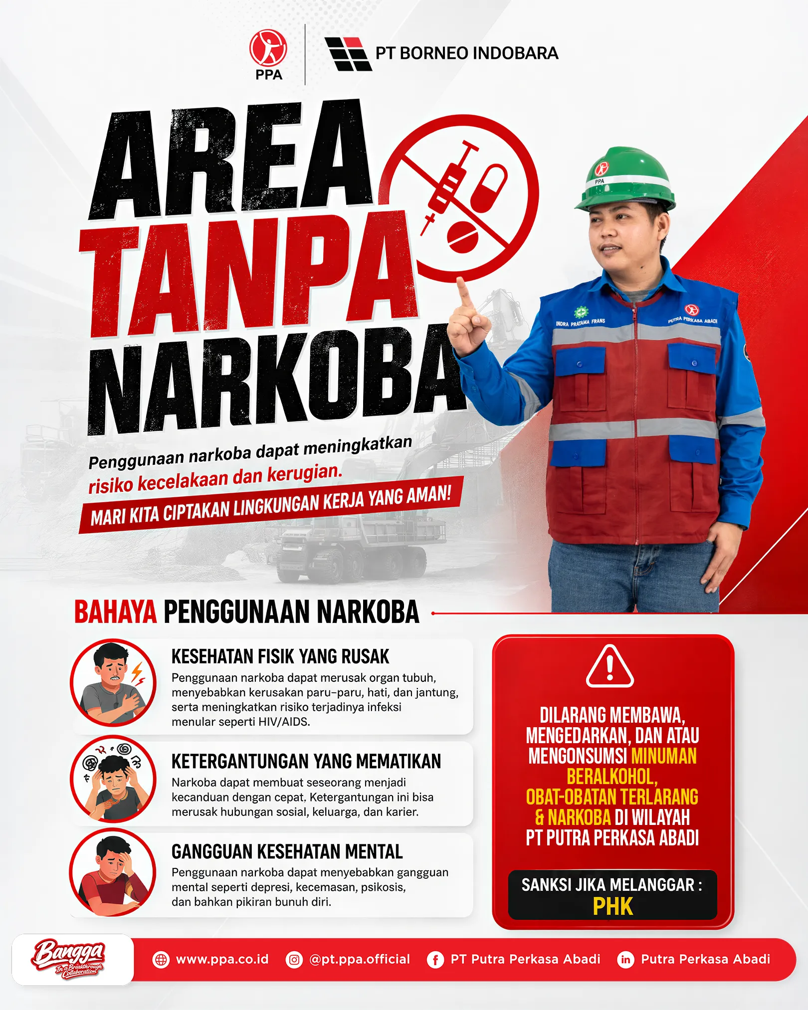 Tegas Terapkan Area Tanpa Narkoba, PPA Site BIB Berkomitmen Ciptakan Lingkungan Kerja Aman dan Produktif
